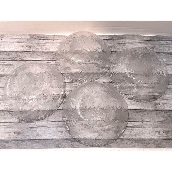 Set Of 4 Canterbury Crocus Clear Glass  Salad Bowls 6.25" Arcoroc - Picture 8 of 10